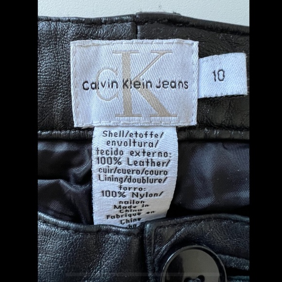 Black Leather Calvin Klein Pants - Picture 5 of 7